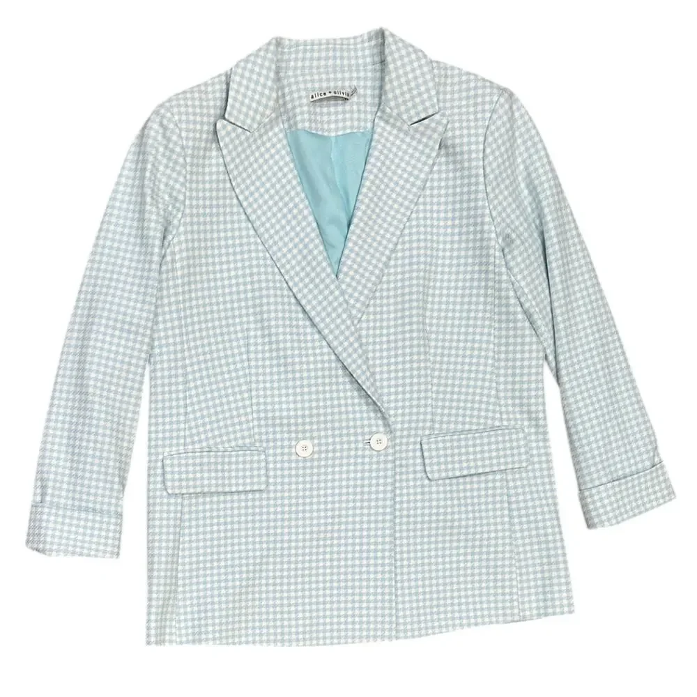 Alice + Olivia Justin Gingham Double Breasted Blazer - Picture 4 of 7